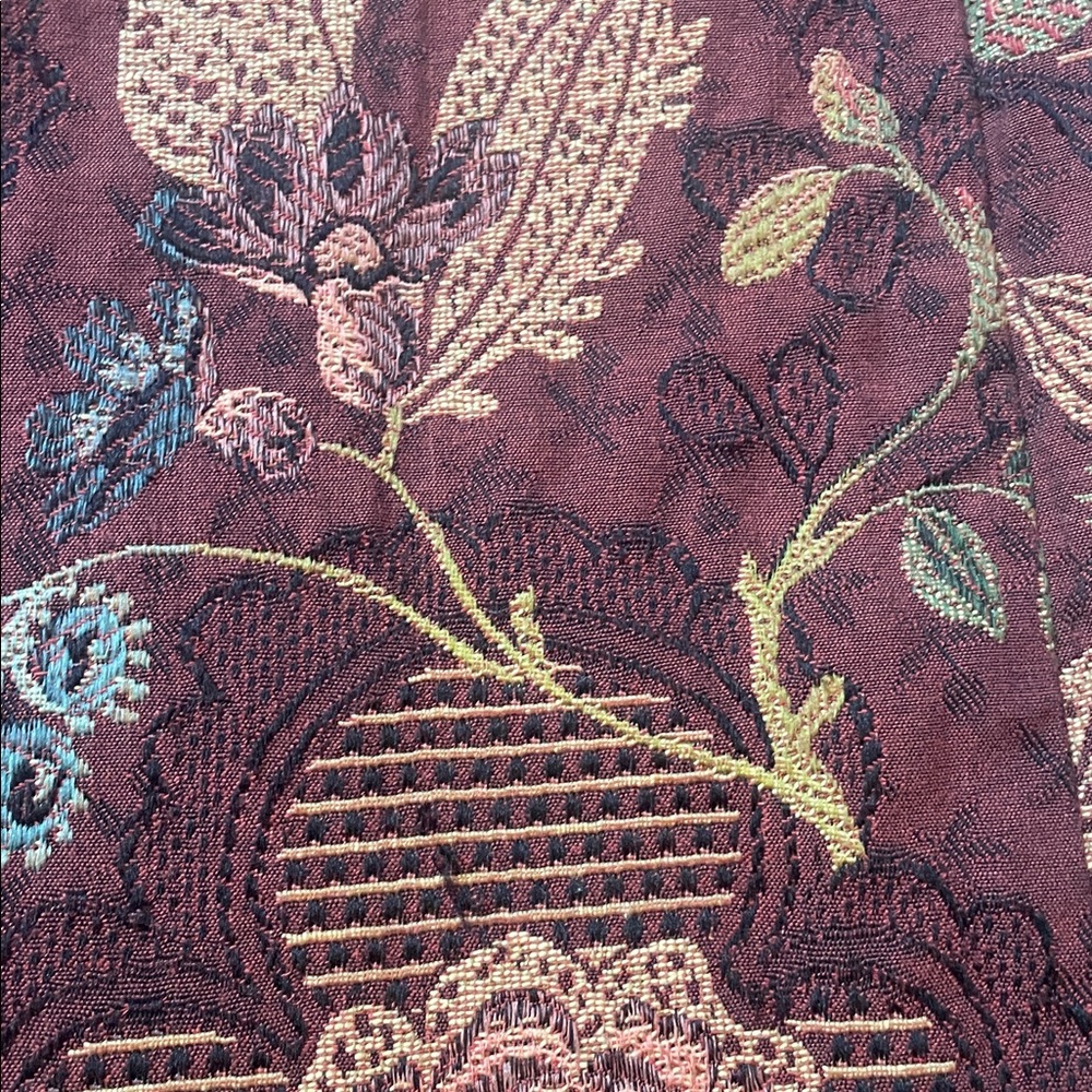 CAbi Burgundy Floral Jacquard Blazer Coat with side pockets Size 4 - Picture 10 of 11